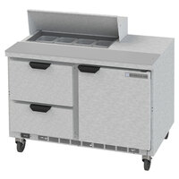 Beverage-Air SPED48HC-08-2 48" 1 Door 2 Drawer Refrigerated Sandwich Prep Table