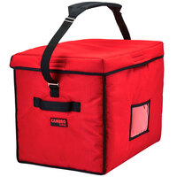 Cambro GBD211517521 Customizable Insulated Jumbo Red Stadium Delivery GoBag™ - 21" x 15" x 17"