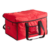 Cambro GBD181412521 Customizable Insulated Red Jumbo Delivery GoBag™ - 18" x 14" x 12"