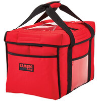 Cambro GBD151212521 Customizable Insulated Red Sandwich GoBag™ - 15" x 12" x 12"