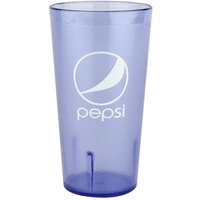 GET 6632-BP 32 oz. Blue Pepsi™ SAN Plastic Tall Pebbled Tumbler - 72/Case