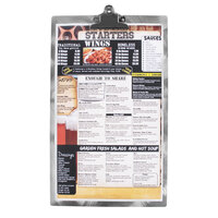 Menu Solutions ALSIN814-CLIP 8 1/2" x 14" Alumitique Customizable Single Panel Aluminum Clipboard Menu Board with Swirl Finish