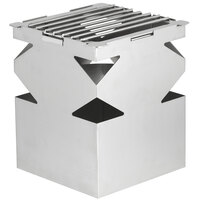 Eastern Tabletop 1542 LeXus 8" x 8" x 10" Solid Stainless Steel Cube with Fuel Shelf and Grate