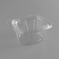 Dart ClearPac SafeSeal 6 oz. Tamper-Resistant, Tamper-Evident Hinged Container with Flat Lid - 100/Pack