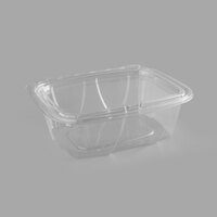 Dart ClearPac SafeSeal 24 oz. Tall Tamper-Resistant, Tamper-Evident Hinged Container with Flat Lid - 100/Pack