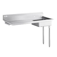 Regency 60" 16-Gauge Stainless Steel Soiled / Dirty Undercounter Dishtable