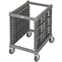 Cambro UPR1826U15 Camshelving® Ultimate 15 Pan Undercounter End Load Bun / Sheet Pan Rack with Metal Casters - Unassembled