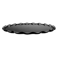 Delfin from Steelite International DFTRD11RF010 11" Sculpted Ruffle Edge Black Round Melamine Tray