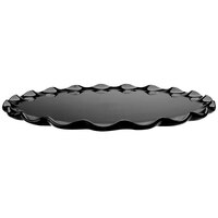 Delfin from Steelite International DFTRD13RF010 13" Sculpted Ruffle Edge Black Round Melamine Tray