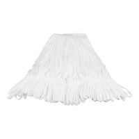 Carlisle 36932000 White Medium Knitted Cotton Rough Surface Looped End Wet Mop Head with 1" Headband