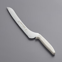 Dexter-Russell 13583 Sani-Safe 9" White Scalloped Offset Bread Knife