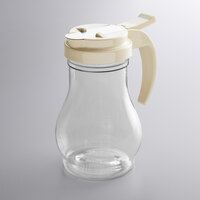 Vollrath 1412-18 Dripcut® 10 oz. Clear Polycarbonate Teardrop Syrup Server with Almond Top