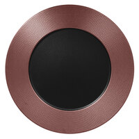 RAK Porcelain MFEVFP33BB Metal Fusion 13" Bronze / Black Porcelain Embossed Flat Plate - 6/Case