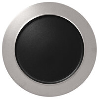 RAK Porcelain MFNOFP32SB Metal Fusion 12 5/8" Silver / Black Porcelain Flat Plate with Rim - 6/Case