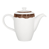 RAK Porcelain Woodart 11.9 oz. Oak Brown Porcelain Coffee Pot and Lid - 4/Case