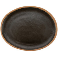 GET P-129-BR Pottery Market 11 3/4" x 9 1/4" Matte Brown Melamine Platter - 12/Pack