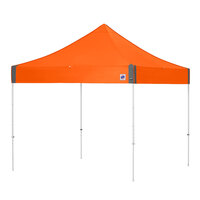 E-Z Up EP3STL10KFWHTSO Enterprise Instant Shelter 10' x 10' Steel Orange Canopy with White Frame
