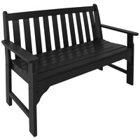 POLYWOOD GNB48BL Black 48 1/2" x 24" Vineyard Bench