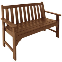 POLYWOOD GNB48TE Teak 48 1/2" x 24" Vineyard Bench