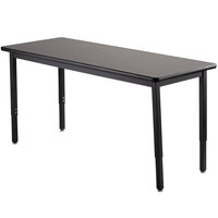 National Public Seating HDT3-2460H 24" x 60" Adjustable Height Utility Table with High-Pressure Laminate Top