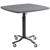 National Public Seating PCT336BM Cafe Time II 36" Square Mobile Table with Blow Molded Top