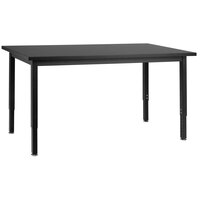 National Public Seating SLT3-2448P 24" x 48" Height Adjustable Black Steel Science Lab Table with Phenolic Top