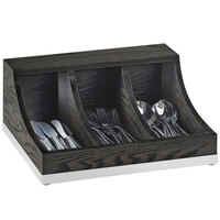 Cal-Mil 3802-87 Cinderwood 3-Section Flatware / Condiment Organizer - 13 3/4" x 10" x 6"