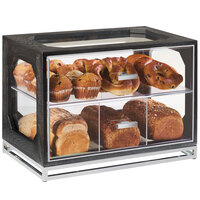 Cal-Mil 3820-87 Cinderwood Four Compartment Oak Wood Bread Case - 20" x 13 1/2" x 15"