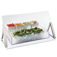 Cal-Mil 3478-4-39 Portable Glass Sneeze Guard - 48" x 9" x 18"