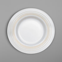 Villeroy & Boch 16-4008-2664 Stella Vogue 6 1/4" White Bone and Gold Flat Porcelain Plate - 6/Case