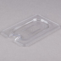 Cambro 90CWCN135 Camwear 1/9 Size Clear Polycarbonate Flat Lid with Spoon Notch