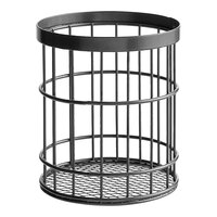 GET Enterprises WB-55-MG Urban Renewal 4 1/2" x 5 1/2" Metal Gray Round Wire Basket