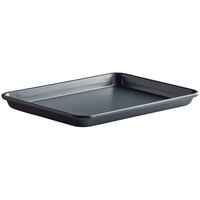 Baker's Lane Quarter Size Non-Stick 18 Gauge 9 1/2" x 13" Gray Wire in Rim Aluminum Bun / Sheet Pan