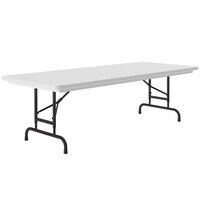 Correll Adjustable Height Folding Table, 30" x 72" Plastic, Granite Gray - Standard Legs - R-Series RA3072