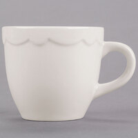 CAC 3.5 oz. Ivory (American White) Scalloped Edge China Espresso Cup - 36/Case