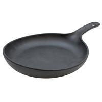 Tablecraft MSSKLT65 10 oz. Black Faux Cast Iron Melamine Skillet with Handle