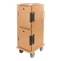Cambro UPC800157 Ultra Camcarts® Coffee Beige Insulated Food Pan Carrier - Holds 12 Pans