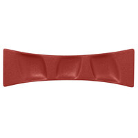 RAK Porcelain NFMZCP32DR Neo Fusion 12 9/16" x 3 11/16" Magma Dark Red Porcelain Cocktail Plate - 6/Case