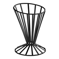 American Metalcraft FWB4 Flat Coil Wrought Iron Slanted Cone Basket - 4 1/2" x 7 1/2"