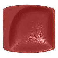 RAK Porcelain NFMZMS08DR Neo Fusion 3 1/8" x 2 15/16" Magma Dark Red Porcelain Mini Square Dish - 6/Case