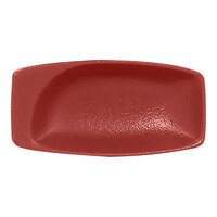 RAK Porcelain NFMZMR11DR Neo Fusion 4 1/4" x 2 1/8" Magma Dark Red Porcelain Mini Rectangular Dish - 6/Case