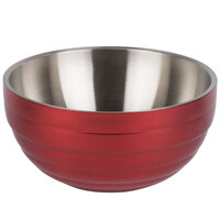 Vollrath 4656915 Double Wall Round Beehive 10 Qt. Serving Bowl - Dazzle Red