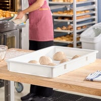 Baker's Lane 18" x 26" x 3" White Heavy-Duty Polypropylene Dough Proofing Box