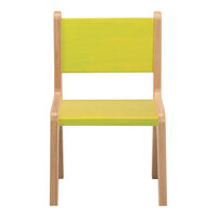 Whitney Brothers CR2510G Whitney Plus 10" Wood Children's Chair with Electric Lime Seat and Back