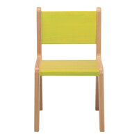 Whitney Brothers CR2512G Whitney Plus 12" Wood Children's Chair with Electric Lime Seat and Back