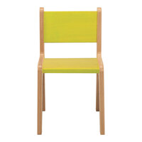 Whitney Brothers CR2514G Whitney Plus 14" Wood Children's Chair with Electric Lime Seat and Back