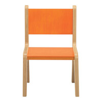 Whitney Brothers CR2510O Whitney Plus 10" Wood Children's Chair with Hot Pumpkin Seat and Back