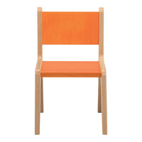 Whitney Brothers CR2512O Whitney Plus 12" Wood Children's Chair with Hot Pumpkin Seat and Back