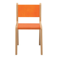 Whitney Brothers CR2514O Whitney Plus 14" Wood Children's Chair with Hot Pumpkin Seat and Back