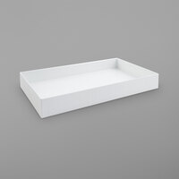 Bon Chef 9325WHITE 20 1/4" x 11 1/2" x 2 3/4" White Rectangular Melamine Underliner for Cold Wave Platter